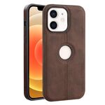 Per iPhone 12 Crazy Horse Custodia per telefono in pelle con retro in pelle (marrone scuro)