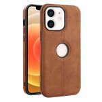 Per iPhone 12 Custodia per telefono con cover posteriore in pelle Crazy Horse (marrone chiaro)