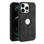 Per iPhone 12 Pro Max Custodia per telefono con cover posteriore in pelle Crazy Horse (nera)