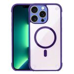 Per iPhone 13 Pro Max Custodia per telefono ibrida in acrilico TPU magnetico antiurto MagSafe (viola scuro)