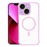 Per iPhone 13 Custodia per telefono ibrida in acrilico TPU magnetico antiurto MagSafe (rosa)