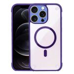 Per iPhone 12 Pro Custodia per telefono ibrida in acrilico TPU magnetico antiurto MagSafe (viola scuro)