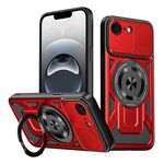 Per iPhone 16e Custodia per telefono MagSafe con supporto girevole Armor (rosso)