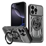 Per iPhone 16 Pro Armor Supporto Rotante MagSafe Custodia per Telefono (Grigio)
