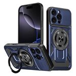 Per iPhone 16 Pro Armor Rotating Holder MagSafe Custodia per telefono (blu)