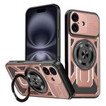 Per iPhone 16 Plus Custodia per telefono con supporto rotante MagSafe Armor (oro rosa)