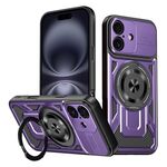 Per iPhone 16 Plus Custodia per telefono MagSafe con supporto rotante Armor (viola)
