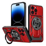 Per iPhone 14 Pro Armor Rotating Holder MagSafe Custodia per telefono (rosso)