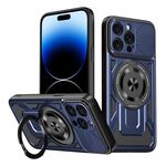 Per iPhone 14 Pro Armor Rotating Holder MagSafe Custodia per telefono (blu)