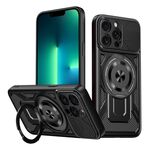 Per iPhone 13 Pro Max Custodia per telefono MagSafe con supporto rotante Armor (nero)