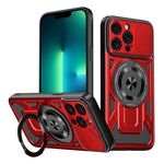 Per iPhone 13 Pro Max Custodia per telefono MagSafe con supporto rotante Armor (rosso)