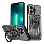 Per iPhone 13 Pro Max Custodia per telefono MagSafe con supporto rotante Armor (grigio)