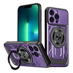 Per iPhone 13 Pro Max Custodia per telefono MagSafe con supporto rotante Armor (viola)