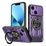 Per iPhone 13 Custodia per telefono MagSafe con supporto rotante Armor (viola)