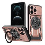 Per iPhone 12 Pro Armor Supporto Rotante MagSafe Custodia per Telefono (Oro Rosa)