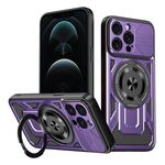Per iPhone 12 Pro Armor Rotating Holder MagSafe Custodia per telefono (viola)