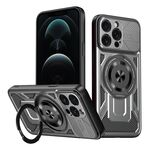 Per iPhone 12 Pro Max Armor Supporto Rotante MagSafe Custodia per Telefono (Grigio)