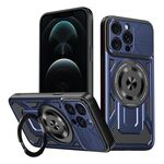 Per iPhone 12 Pro Max Custodia per telefono MagSafe con supporto rotante Armor (blu)
