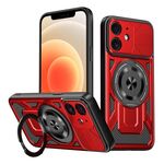 Per iPhone 12 Custodia per telefono MagSafe con supporto rotante Armor (rosso)