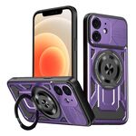 Per iPhone 12 Custodia per telefono MagSafe con supporto rotante Armor (viola)