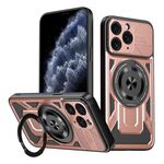 Per iPhone 11 Pro Max Custodia per telefono con supporto rotante MagSafe Armor (oro rosa)