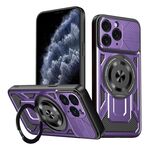 Per iPhone 11 Pro Max Custodia per telefono MagSafe con supporto rotante Armor (viola)