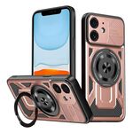 Per iPhone 11 Custodia per telefono con supporto rotante MagSafe Armor (oro rosa)