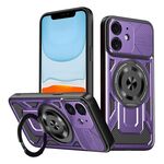 Per iPhone 11 Custodia per telefono MagSafe con supporto rotante Armor (viola)