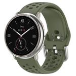Per Amazfit Active 2 Holes Style 22mm Cinturino sportivo in silicone (verde militare)