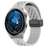 Per Huawei Watch GT3 Pro 43mm 20mm Cinturino in silicone con chiusura magnetica pieghevole (grigio chiaro)