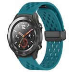 Per Huawei Watch 2 Cinturino in silicone con chiusura magnetica pieghevole da 20 mm (verde nascosto)