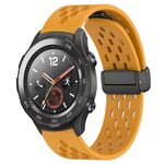 Per Huawei Watch 2 cinturino in silicone con chiusura magnetica pieghevole da 20 mm (giallo)