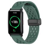 Per Honor Watch ES 20mm cinturino in silicone con chiusura magnetica pieghevole (verde scuro)