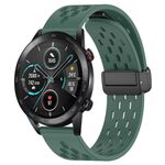 Cinturino per orologio in silicone con chiusura magnetica pieghevole per Honor MagicWatch2 42mm 20mm (verde scuro)