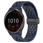 Per cinturino in silicone con chiusura magnetica pieghevole Garmin Vivoactive 4 da 22 mm (blu notte)