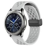 Per Samsung Gear S3 Classic cinturino in silicone con chiusura magnetica pieghevole da 22 mm (grigio chiaro)