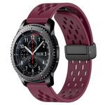 Per Samsung Gear S3 Frontier cinturino in silicone con chiusura magnetica pieghevole da 22 mm (vino rosso)