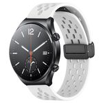 Per Xiaomi MI Watch S1 cinturino in silicone con chiusura magnetica pieghevole da 22 mm (bianco)