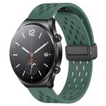 Per Xiaomi MI Watch S1 cinturino in silicone con chiusura magnetica pieghevole da 22 mm (verde scuro)