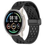 Per Xiaomi MI Watch Sport cinturino in silicone con chiusura magnetica pieghevole da 22 mm (nero)