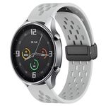 Per Xiaomi MI Watch Cinturino in silicone con chiusura magnetica pieghevole da 22 mm (grigio chiaro)