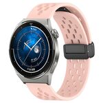 Per Huawei Watch GT3 Pro 46mm 22mm Cinturino in silicone con chiusura magnetica pieghevole (rosa)