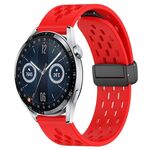 Per Huawei Watch GT3 46mm 22mm Cinturino in silicone con chiusura magnetica pieghevole (Rosso)