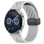 Per Huawei Watch GT3 46mm 22mm Cinturino in silicone con chiusura magnetica pieghevole (grigio chiaro)