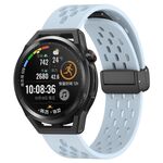 Per Huawei Watch GT Runner cinturino in silicone con chiusura magnetica pieghevole da 22 mm (azzurro)