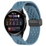 Per Huawei Watch 3 cinturino in silicone con chiusura magnetica pieghevole da 22 mm (blu)