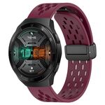 Per Huawei Watch GT 2E cinturino in silicone con chiusura magnetica pieghevole da 22 mm (vino rosso)