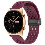 Per Honor Watch GS 3 Cinturino in silicone con chiusura magnetica pieghevole da 22 mm (vino rosso)