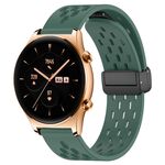 Per Honor Watch GS 3 Cinturino in silicone con chiusura magnetica pieghevole da 22 mm (verde scuro)