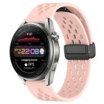 Per Huawei Watch 3 Pro Nuovo cinturino in silicone con chiusura magnetica pieghevole da 22 mm (rosa)